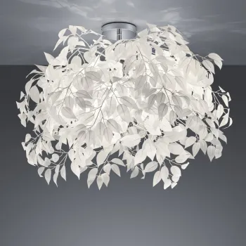 Plafoniera Leavy, RL, 70x73 cm, 28W, 3x E14, metal, alb/argintiu imagine