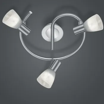 Plafoniera Levisto, TRIO, 30x21 cm, 4.9W, 3x E14, metal, nichel mat/alb imagine