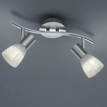 Plafoniera Levisto, TRIO, 33x10x19 cm, 4.9W, 2x E14, metal, nichel mat/alb imagine