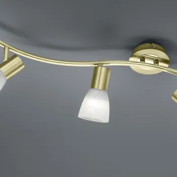 Plafoniera Levisto, TRIO, 55x10x19 cm, 4.9W, 3x E14, metal, bronz mat/alb imagine