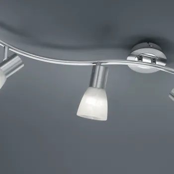 Plafoniera Levisto, TRIO, 55x10x19 cm, 4.9W, 3x E14, metal, nichel mat/alb imagine