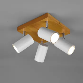 Plafoniera Marley, TRIO, 22x22x16 cm, 35W, 4x GU10, metal, alb mat/natur imagine