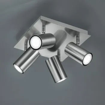 Plafoniera Marley, TRIO, 24x24x15 cm, 35W, 4x GU10, metal, argintiu mat imagine