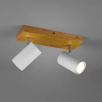 Plafoniera Marley, TRIO, 26x9x16 cm, 35W, 2x GU10, metal, alb mat/natur imagine