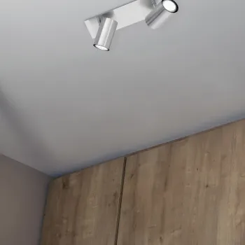 Plafoniera Marley, TRIO, 30x9x15 cm, 35W, 2x GU10, metal, argintiu mat imagine