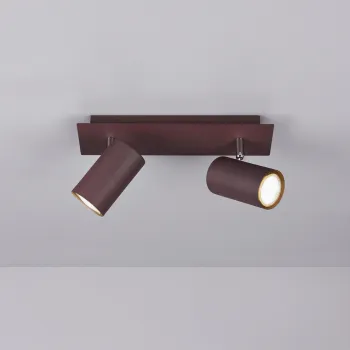 Plafoniera Marley, TRIO, 30x9x15 cm, 35W, 2x GU10, metal, maro imagine