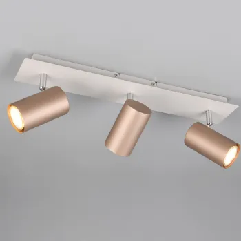 Plafoniera Marley, TRIO, 48x9x15 cm, 35W, 3x GU10, metal, alb/bronz imagine