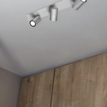 Plafoniera Marley, TRIO, 48x9x15 cm, 35W, 3x GU10, metal, argintiu mat imagine