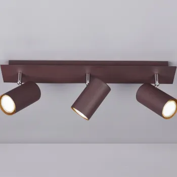 Plafoniera Marley, TRIO, 48x9x15 cm, 35W, 3x GU10, metal, maro imagine