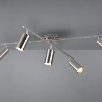 Plafoniera Marley, TRIO, 77.4x57.4x22.4 cm, 35W, 5x GU10, metal, argintiu mat imagine