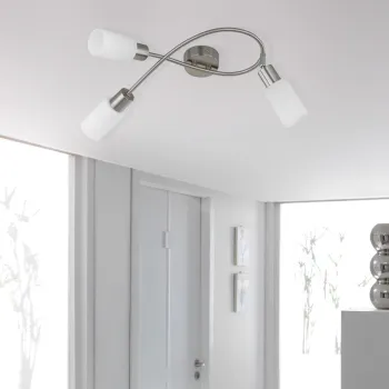 Plafoniera Mars, RL, 45x34.5x19.5 cm, 40W, 3x E14, metal, nichel mat/alb imagine