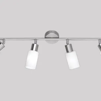 Plafoniera Mars, RL, 60x8x18.5 cm, 40W, 4x E14, metal, nichel mat/alb imagine