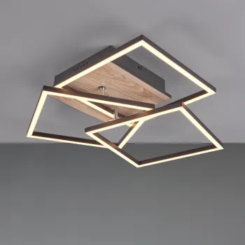 Plafoniera Mobile, RL, 39x42x10 cm, 27W, 1x SMD, MDF, natur imagine