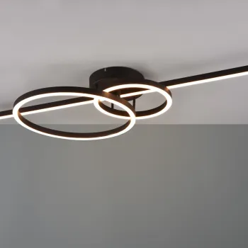 Plafoniera Montilla, TRIO, 100x40x12.5 cm, 54W, 1x SMD, metal, negru mat imagine