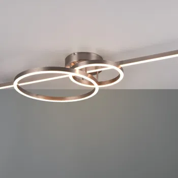 Plafoniera Montilla, TRIO, 100x40x12.5 cm, 54W, 1x SMD, metal, nichel mat imagine