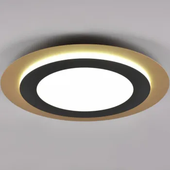 Plafoniera Morgan, TRIO, 45x4.2 cm, 42W, 1x SMD, metal, negru/auriu imagine