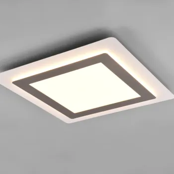 Plafoniera Morgan, TRIO, 45x45x4.2 cm, 46W, 1x SMD, metal, nichel mat/alb imagine