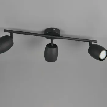 Plafoniera Nancy, RL, 47.5x8x15.5 cm, 35W, 3x GU10, metal, negru mat imagine