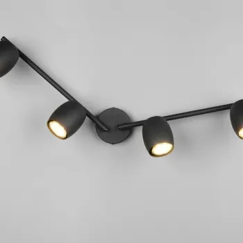 Plafoniera Nancy, RL, 70.5x8x16.5 cm, 35W, 4x GU10, metal, negru mat imagine