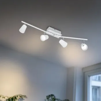 Plafoniera Narcos, TRIO, 81.5x8x20 cm, 6.5W, 4x SMD, metal, alb mat imagine