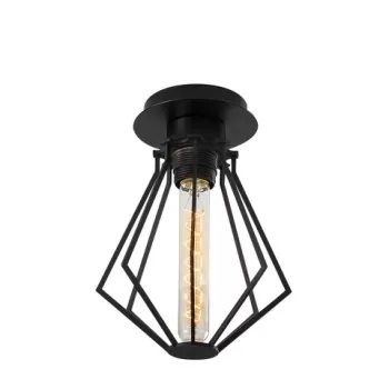 Plafoniera Oylat N-1039, Noor, 18 x 25 cm, 1 x E27, 100W, negru imagine