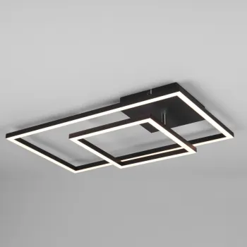 Plafoniera Padella, RL, 63.5x37x7.5 cm, 25W, 1x SMD, metal, negru mat/alb imagine