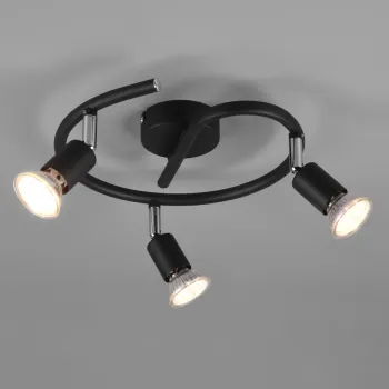 Plafoniera Paris, RL, 25x13.5 cm, 35W, 3x GU10, metal, negru mat imagine