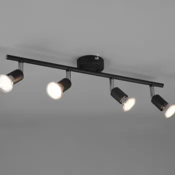 Plafoniera Paris, RL, 50x8x13.5 cm, 35W, 4x GU10, metal, negru mat imagine