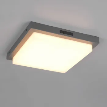 Plafoniera patrata pentru exterior Bermejo, TRIO, 30x30x5.7 cm, 14W, 1x SMD, metal, antracit/alb imagine