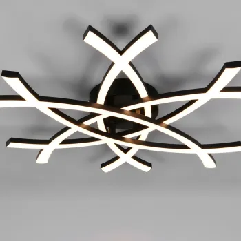 Plafoniera Pollock, RL, 62x59x9 cm, 33W, 1x SMD, plastic, negru mat imagine