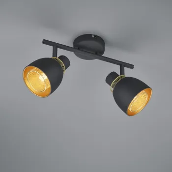 Plafoniera Punch, RL, 28.5x10x20 cm, 10W, 2x E14, metal, negru mat imagine