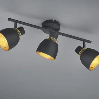 Plafoniera Punch, RL, 45.5x10x20 cm, 10W, 3x E14, metal, negru mat imagine