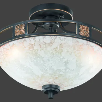 Plafoniera Quinta, TRIO, 42x32 cm, 60W, 3x E27, metal, ruginiu/alb imagine