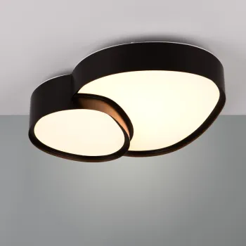 Plafoniera Rise, TRIO, 40x37.7x8 cm, 21W, 1x SMD, metal, negru mat imagine