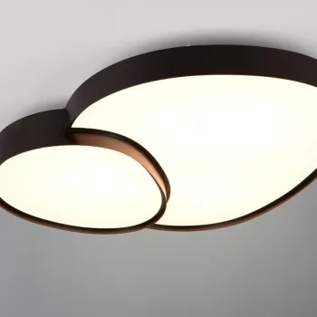 Plafoniera Rise, TRIO, 70x66x8 cm, 45W, 1x SMD, metal, negru mat imagine