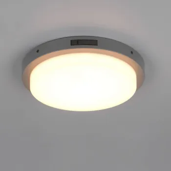 Plafoniera rotunda pentru exterior Bermejo, TRIO, 30x5.7 cm, 14W, 1x SMD, metal, antracit/alb imagine