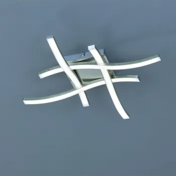 Plafoniera Route, RL, 46x46x7 cm, 5W, 4x SMD, metal, argintiu imagine