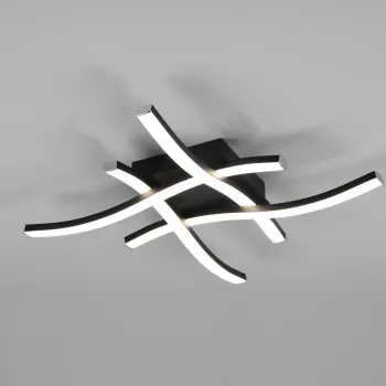 Plafoniera Route, RL, 46x46x7 cm, 5W, 4x SMD, metal, negru imagine