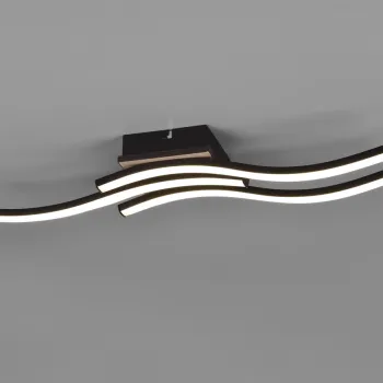 Plafoniera Route, RL, 56x12x7 cm, 5W, 3x SMD, MDF, natur/negru imagine