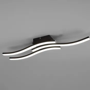 Plafoniera Route, RL, 56x12x7 cm, 5W, 3x SMD, metal, negru mat imagine