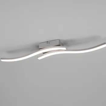 Plafoniera Route, RL, 56x9x7 cm, 5W, 2x SMD, metal, argintiu imagine