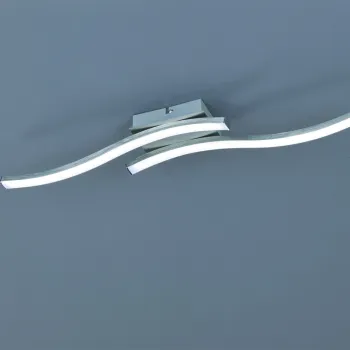 Plafoniera Route, RL, 56x9x7 cm, 5W, 2x SMD, metal, argintiu mat imagine