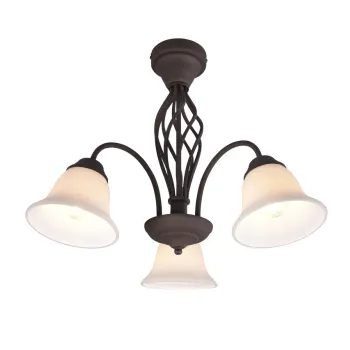 Plafoniera Rustica, TRIO, 55x42.5 cm, 40W, 3x E14, metal, maro imagine