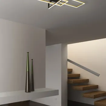 Plafoniera Salinas, TRIO, 100x40x11.5 cm, 34W, 1x SMD, metal, bronz mat/negru imagine