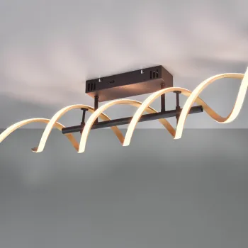 Plafoniera Sequence, TRIO, 90x14.5x20.5 cm, 41W, 1x SMD, aluminiu, negru/bronz mat imagine