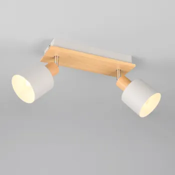 Plafoniera Shanti, TRIO, 30x17.5x19.5 cm, 10W, 2x E14, metal, gri/natur imagine