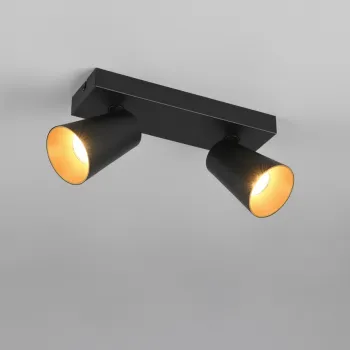 Plafoniera Sharp, TRIO, 28x8.5x16 cm, 10W, 2x GU10, metal, negru mat imagine