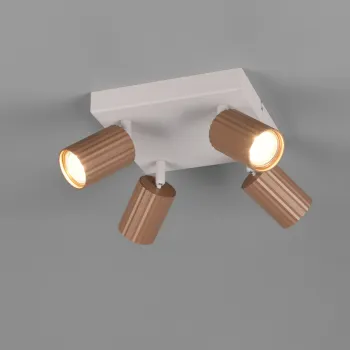 Plafoniera Soka, TRIO, 20x20x14.5 cm, 10W, 4x GU10, metal, gri/maro imagine