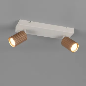 Plafoniera Soka, TRIO, 30x9x14.5 cm, 10W, 2x GU10, metal, gri/maro imagine