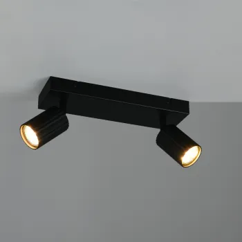 Plafoniera Soka, TRIO, 30x9x14.5 cm, 10W, 2x GU10, metal, negru mat imagine